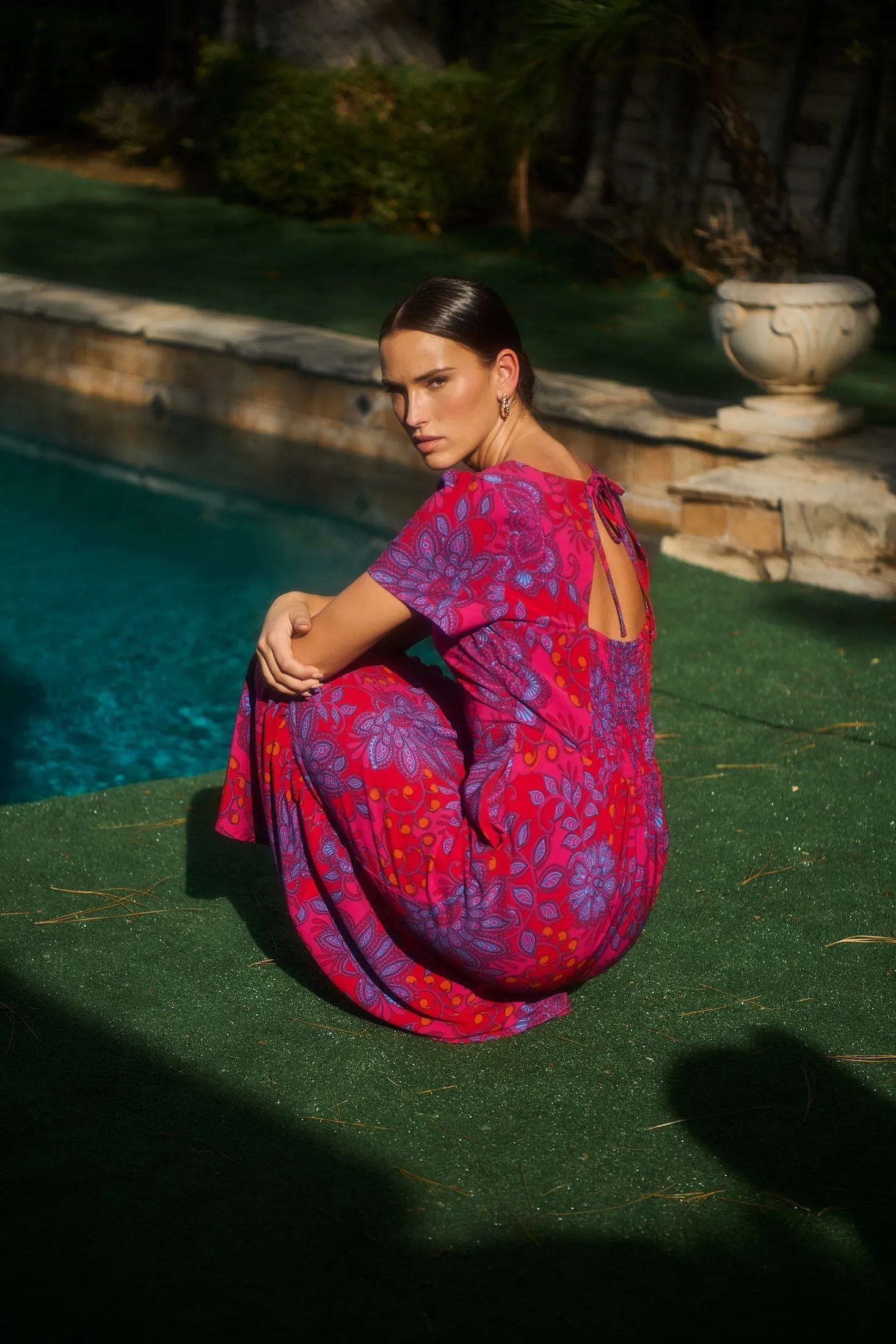 Darret Floral Orla Ruffle Maxi Dress sold by Sugarlips product image thumbnail 2