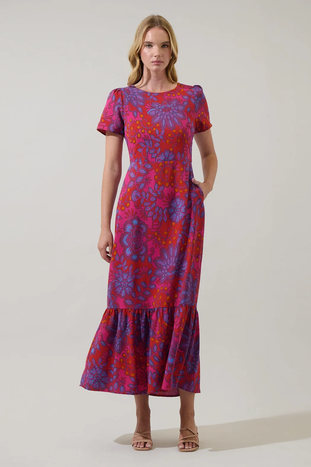 Darret Floral Orla Ruffle Maxi Dress sold by Sugarlips product image thumbnail 3