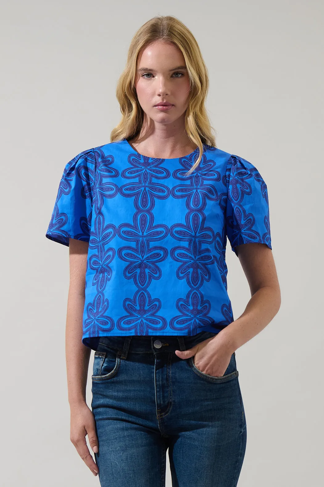 Romery Abstract Tilma Short Sleeve Top sold by Sugarlips