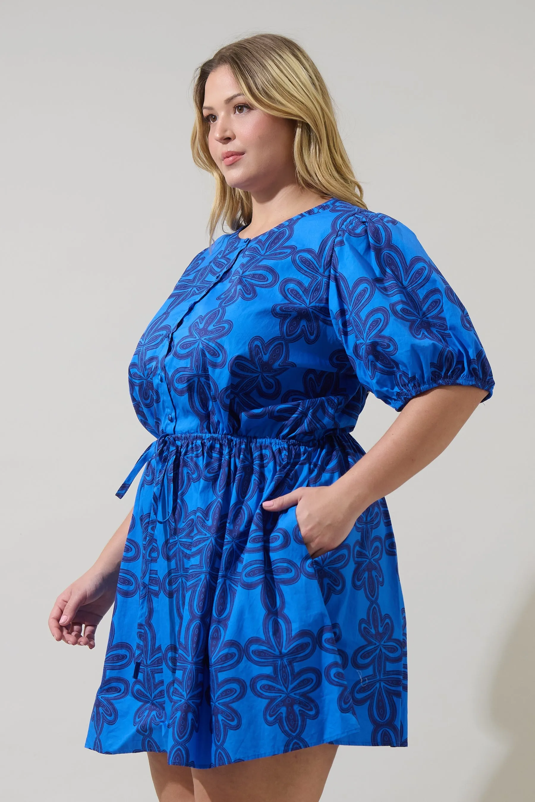 Romery Abstract Alba Puff Sleeve Mini Dress Curve sold by Sugarlips product image thumbnail 3