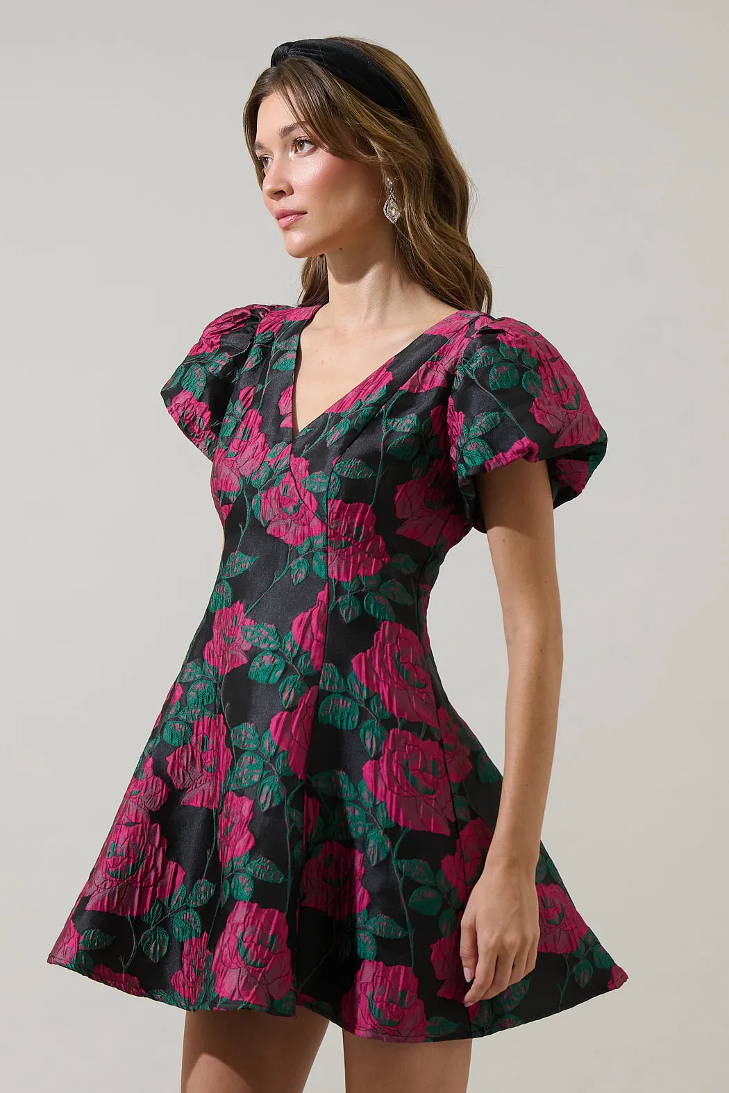 Noemie Jacquard Lara Flare Mini Dress sold by Sugarlips product image thumbnail 3