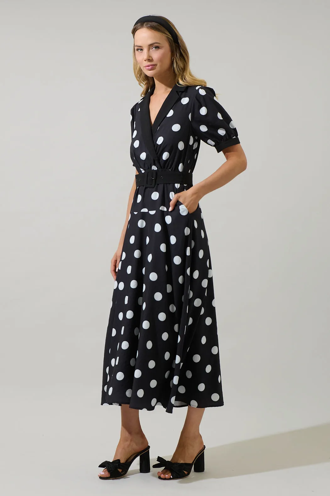 Darrah Polka Dot Fayen Wrap Maxi Dress sold by Sugarlips product image thumbnail 3