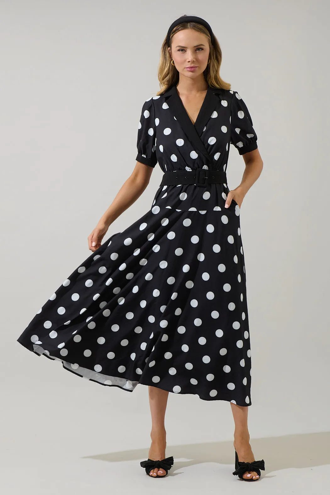 Darrah Polka Dot Fayen Wrap Maxi Dress sold by Sugarlips product image thumbnail 4