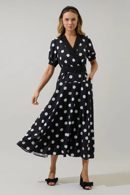 Darrah Polka Dot Fayen Wrap Maxi Dress sold by Sugarlips