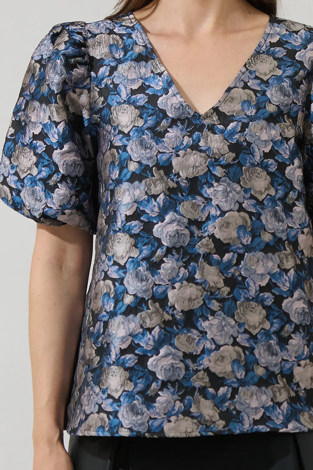 Deanny Jacquard Calise Bubble Sleeve Top sold by Sugarlips product image thumbnail 5