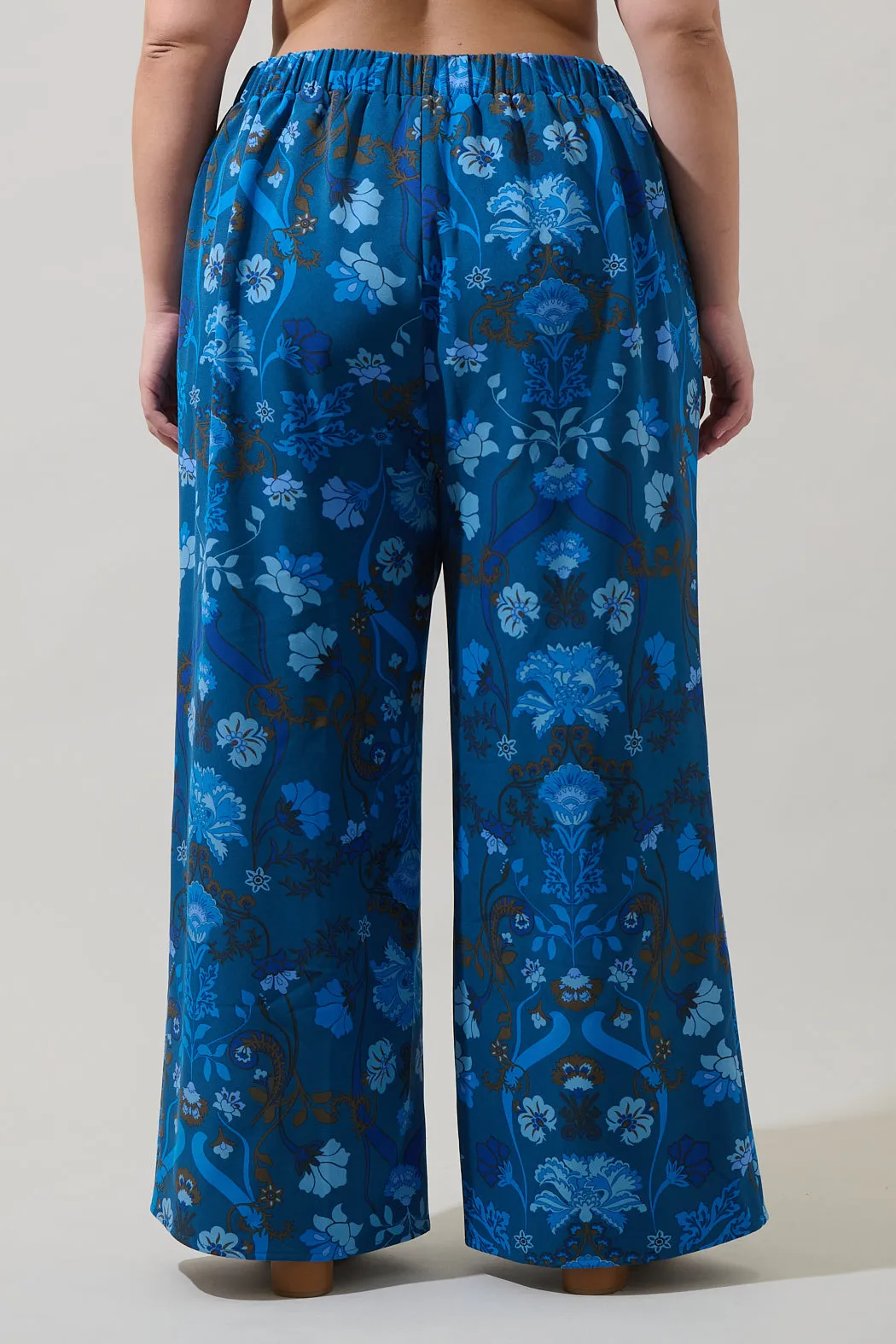 Palmate Floral Pluma Wide Leg Pants Curve sold by Sugarlips product image thumbnail 2