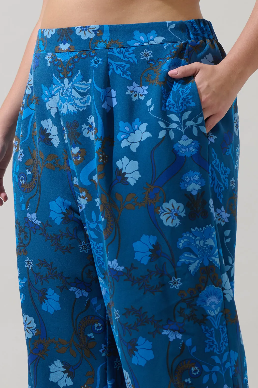 Palmate Floral Pluma Wide Leg Pants Curve sold by Sugarlips product image thumbnail 4