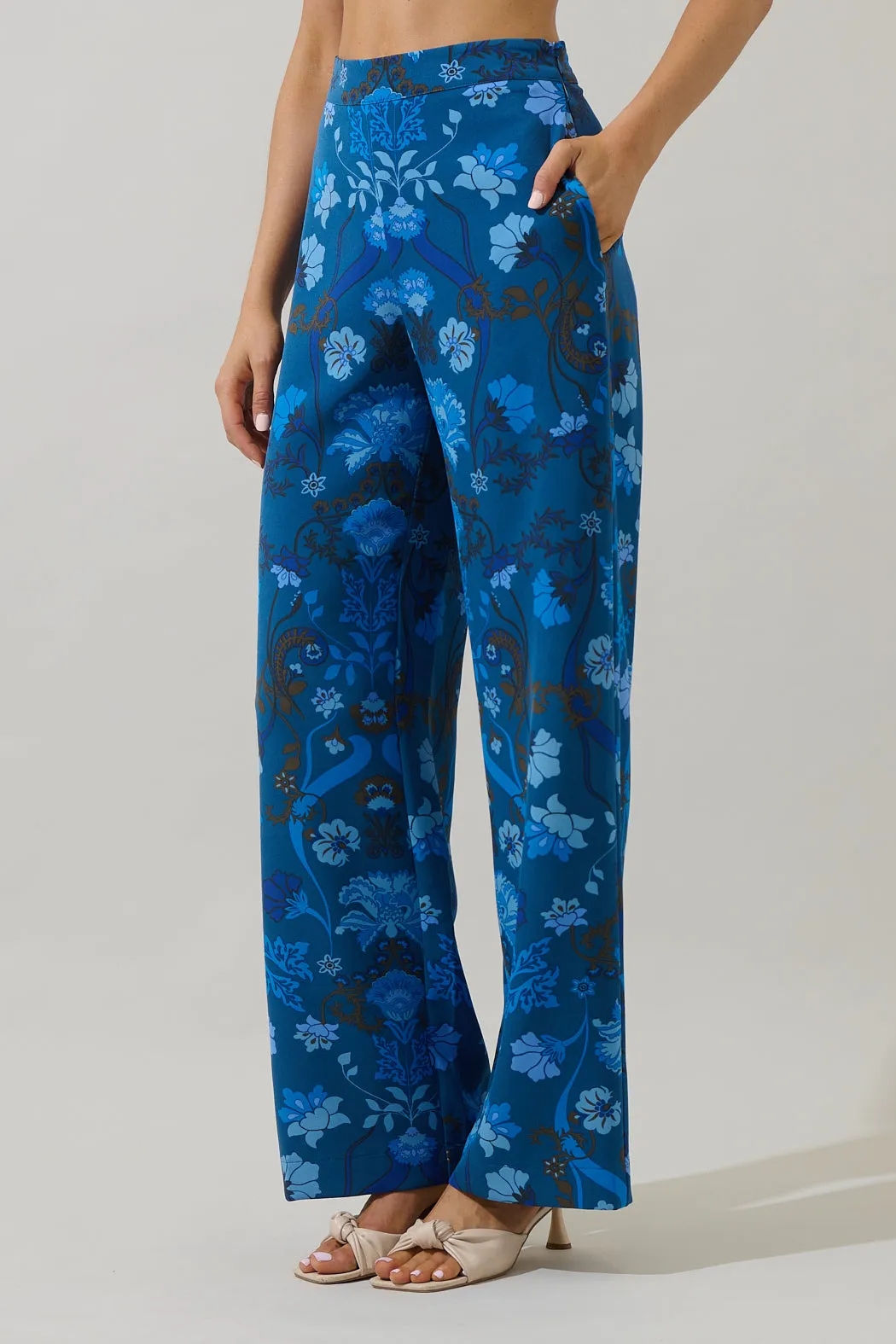 Palmate Floral Pluma Wide Leg Pants sold by Sugarlips product image thumbnail 3