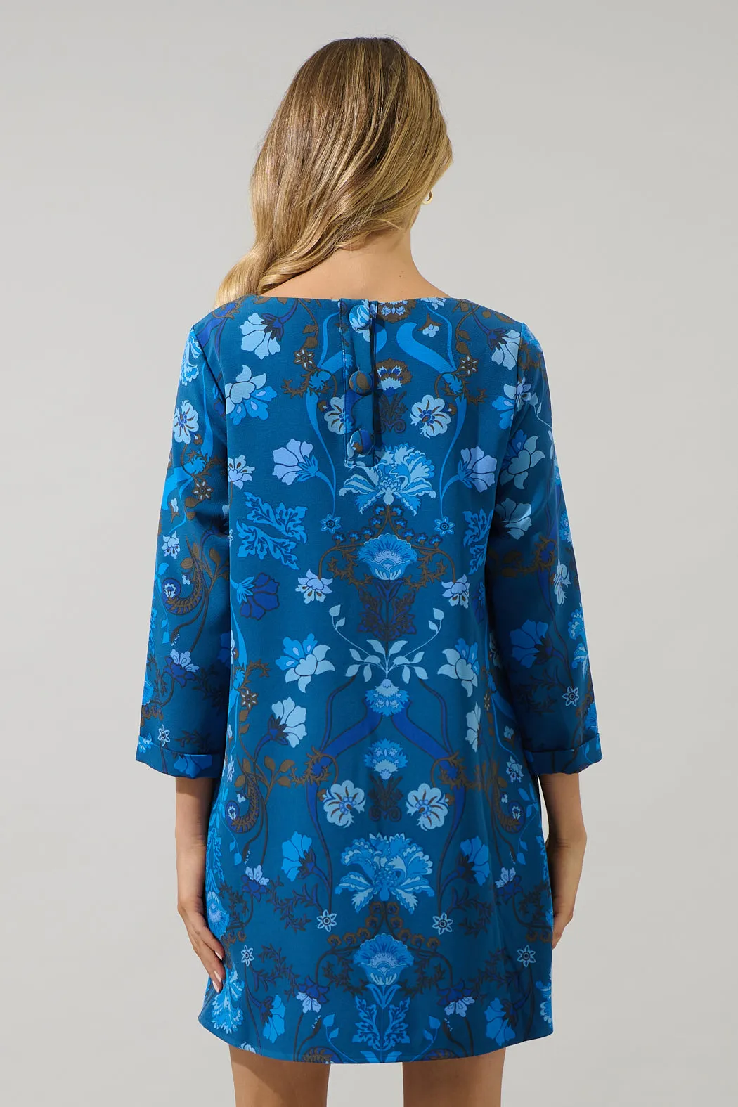 Palmate Floral Lonna Shift Mini Dress sold by Sugarlips product image thumbnail 3