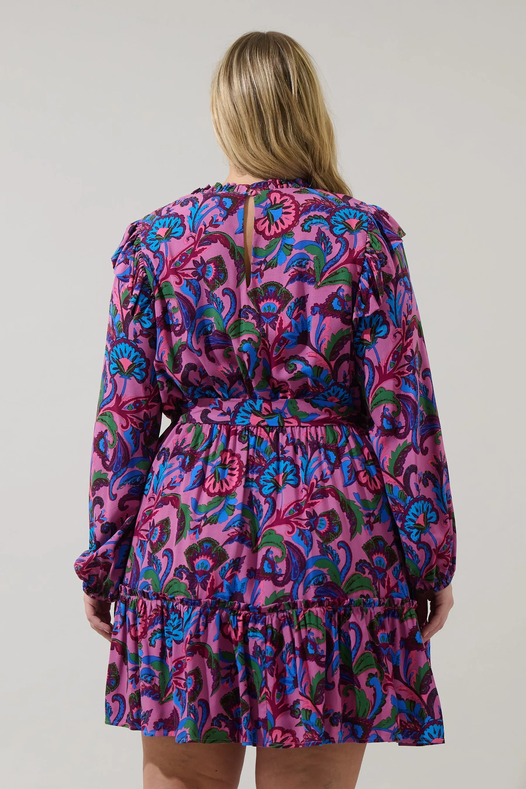 Valier Floral Balloon Sleeve Blouson Dress Curve sold by Sugarlips product image thumbnail 2
