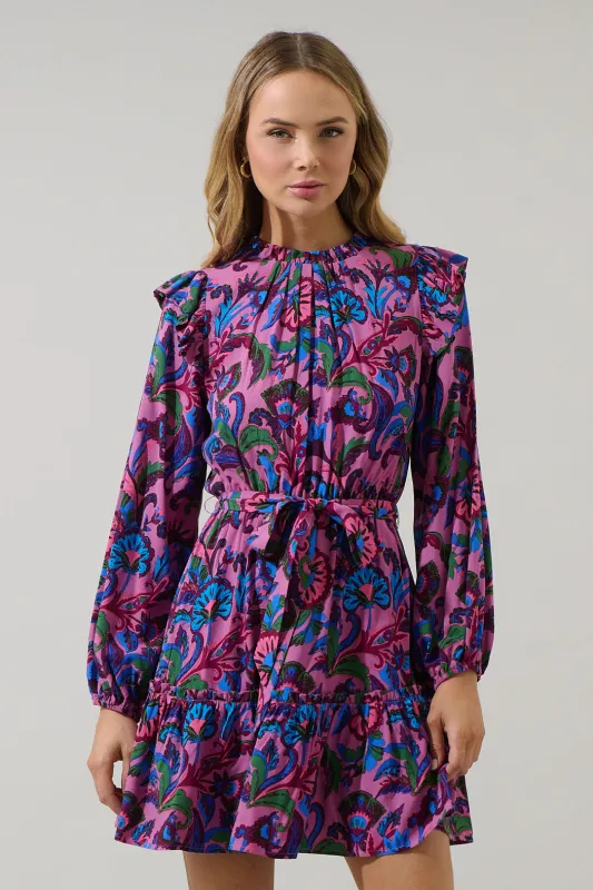 Valier Floral Balloon Sleeve Blouson Dress sold by Sugarlips