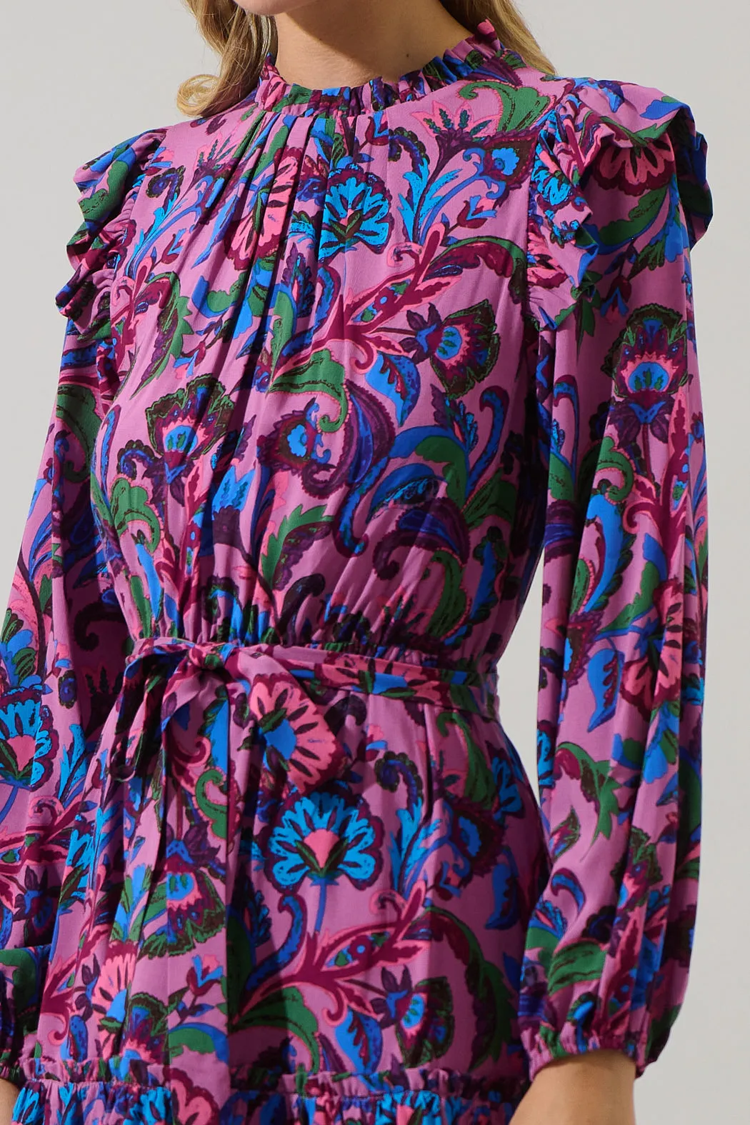 Valier Floral Balloon Sleeve Blouson Dress sold by Sugarlips product image thumbnail 5