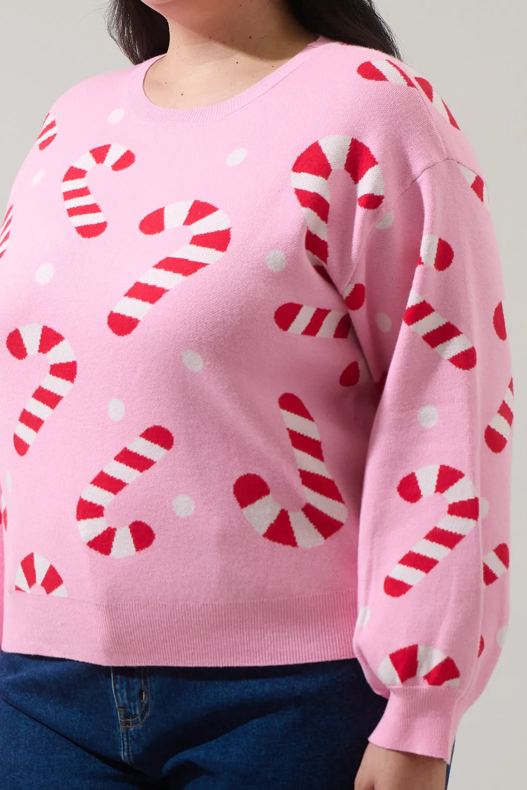 Candy Cane Pull Over Sweater Curve sold by Sugarlips product image thumbnail 5
