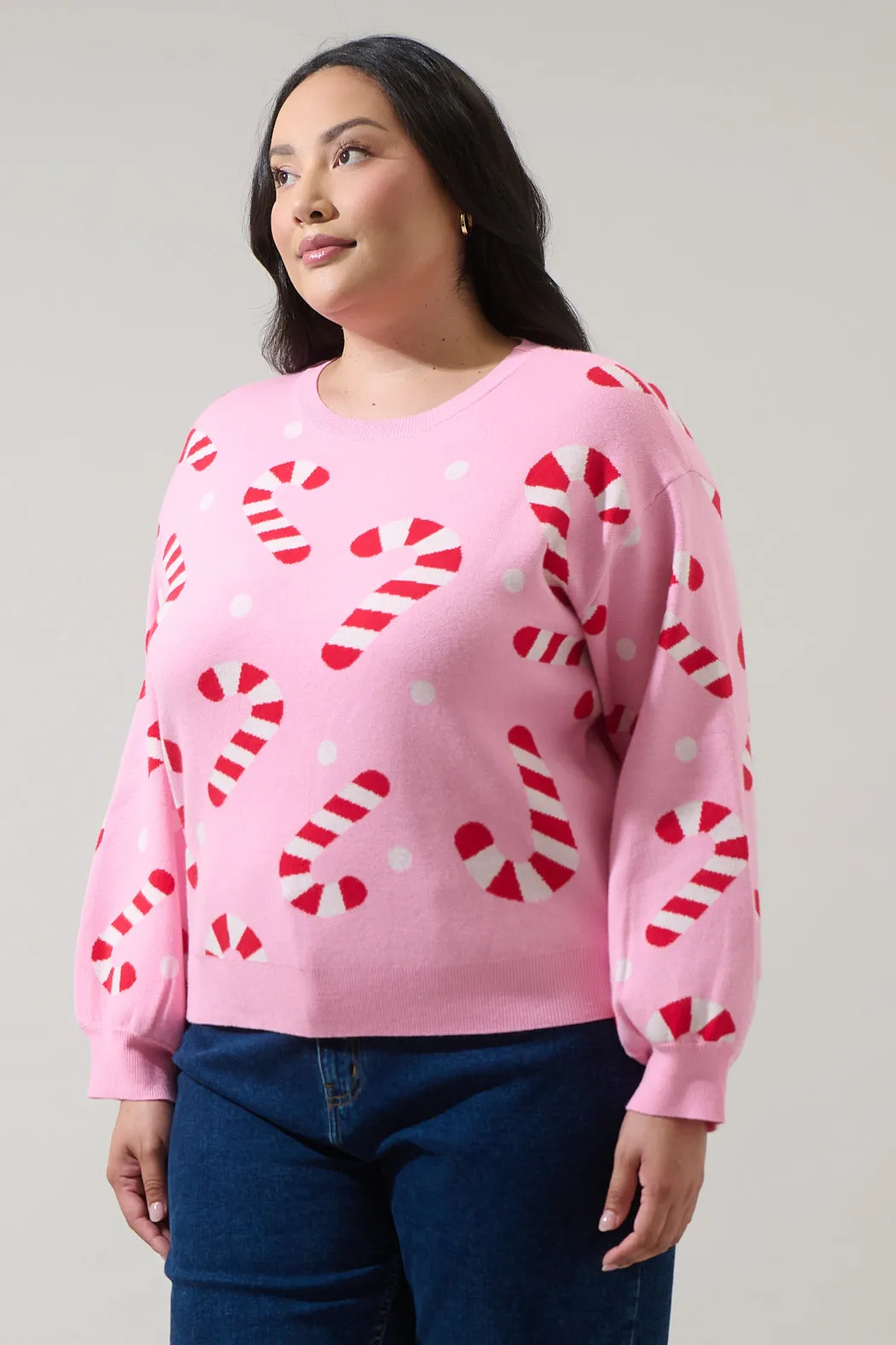 Candy Cane Pull Over Sweater Curve sold by Sugarlips product image thumbnail 3