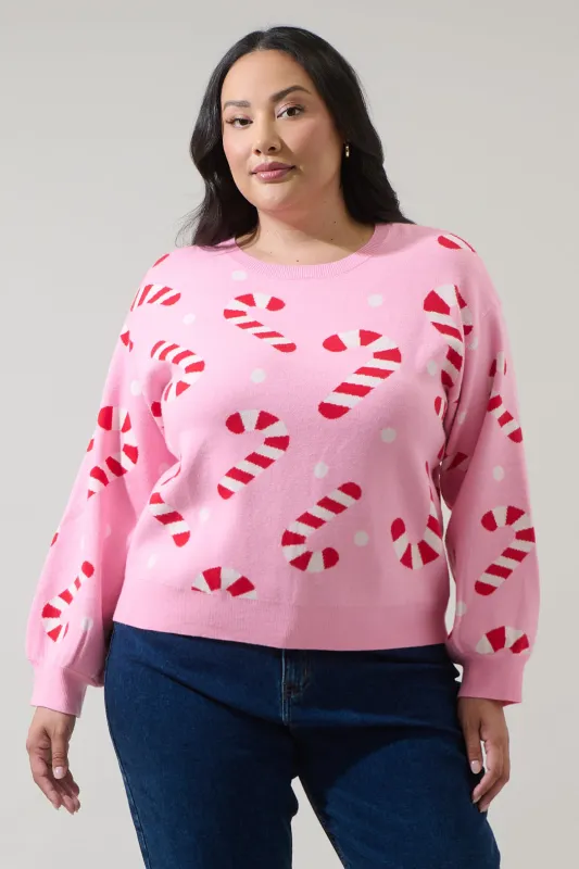 Candy Cane Pull Over Sweater Curve sold by Sugarlips