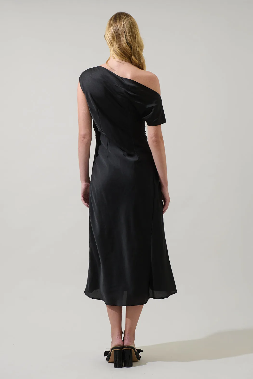 Rizzo Satin Off The Shoulder Midi Dress sold by Sugarlips product image thumbnail 2