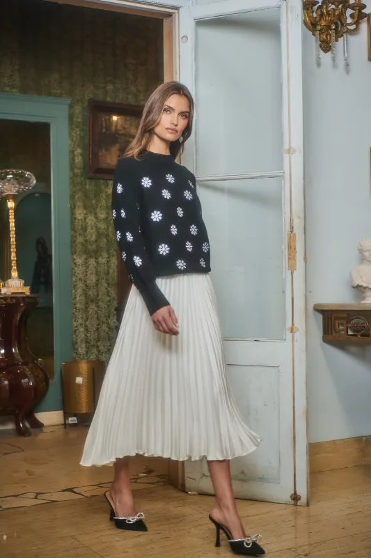 Snowflake Bliss Embroidered Sweater sold by Sugarlips