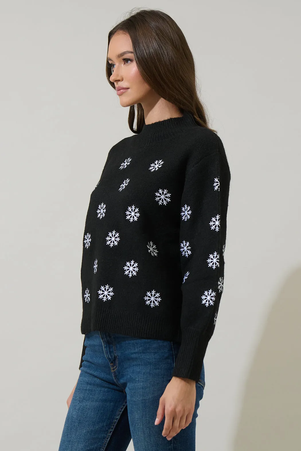 Snowflake Bliss Embroidered Sweater sold by Sugarlips product image thumbnail 4
