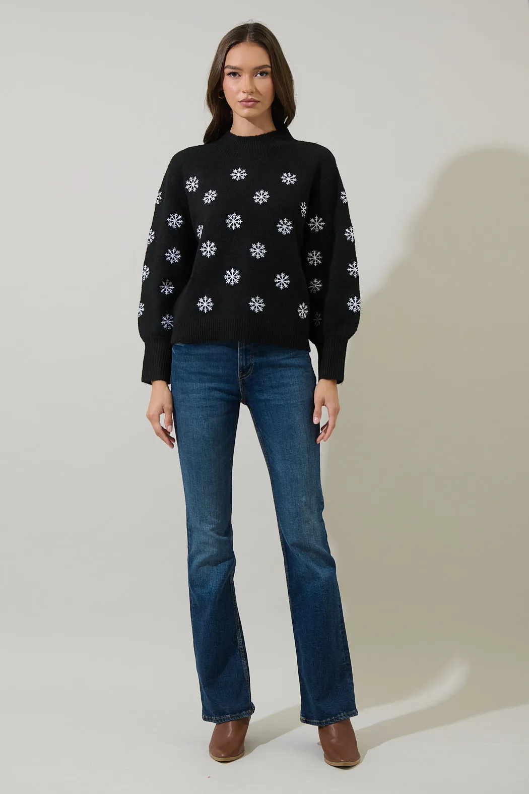 Snowflake Bliss Embroidered Sweater sold by Sugarlips product image thumbnail 5