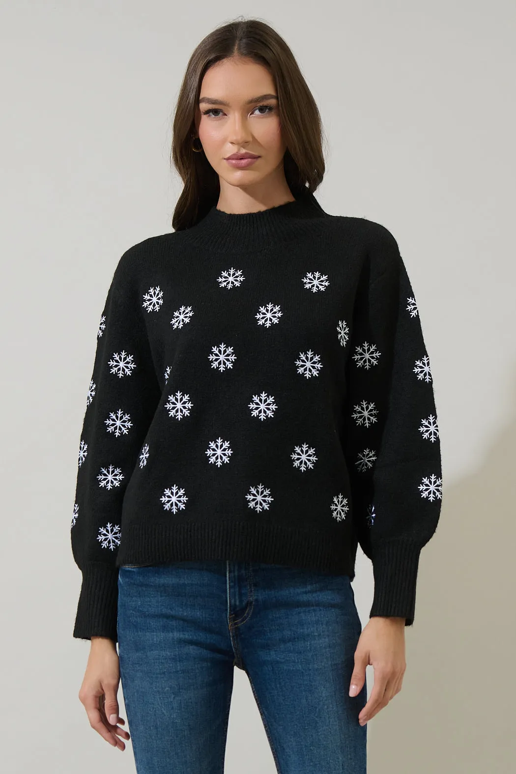 Snowflake Bliss Embroidered Sweater sold by Sugarlips product image thumbnail 2