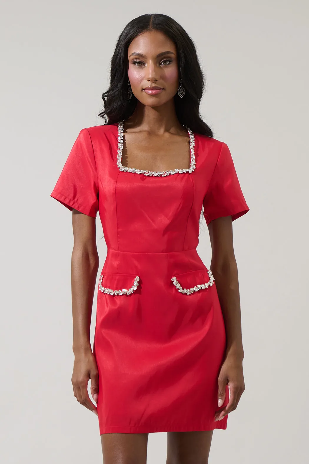 Liliane Square Neck Mini Dress sold by Sugarlips product image thumbnail 5