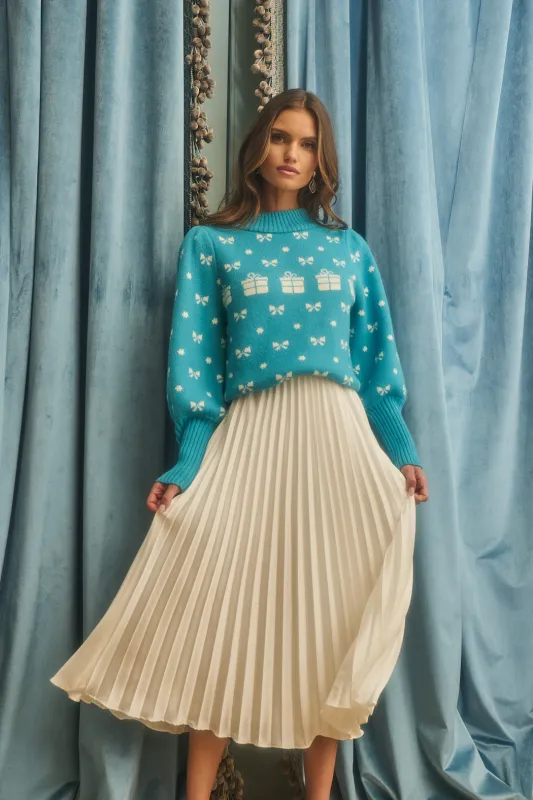 Agnes Bow Mock Neck Sweater sold by Sugarlips