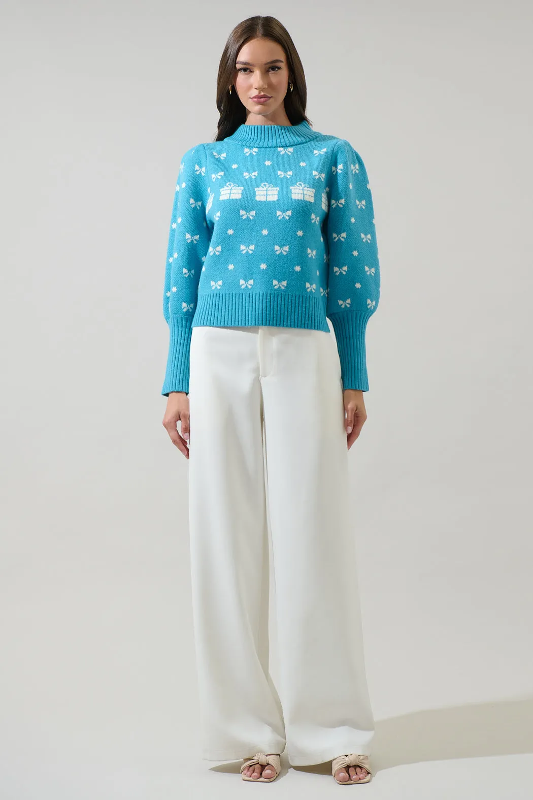 Agnes Bow Mock Neck Sweater sold by Sugarlips product image thumbnail 5