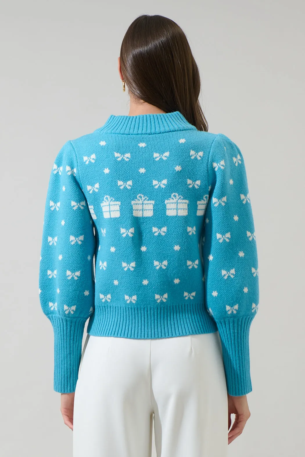 Agnes Bow Mock Neck Sweater sold by Sugarlips product image thumbnail 3