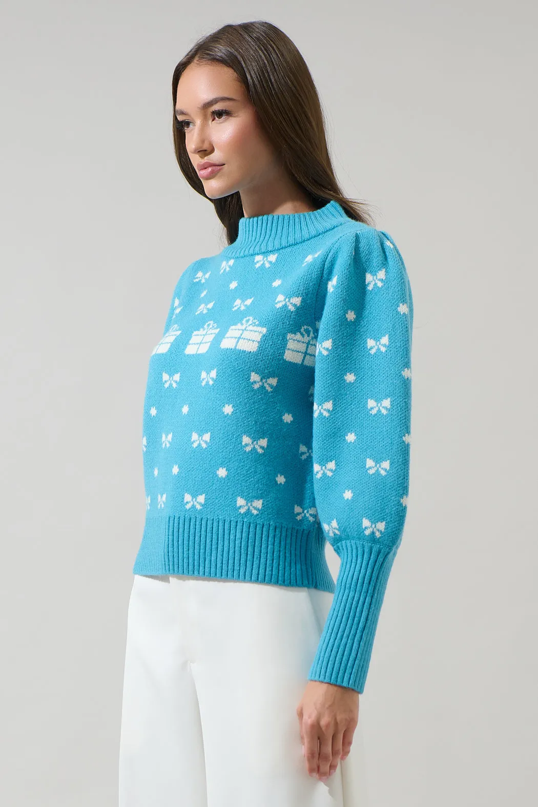 Agnes Bow Mock Neck Sweater sold by Sugarlips product image thumbnail 4