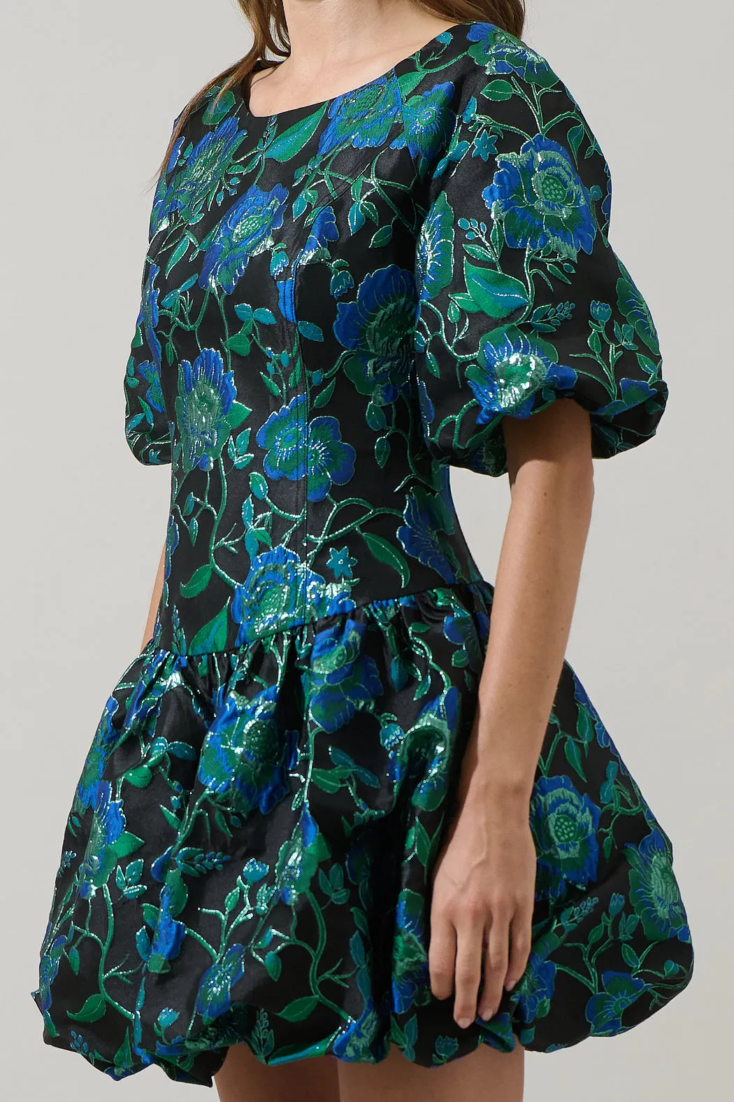 Trixy Jacquard Elisah Floral Bubble Mini Dress sold by Sugarlips product image thumbnail 5