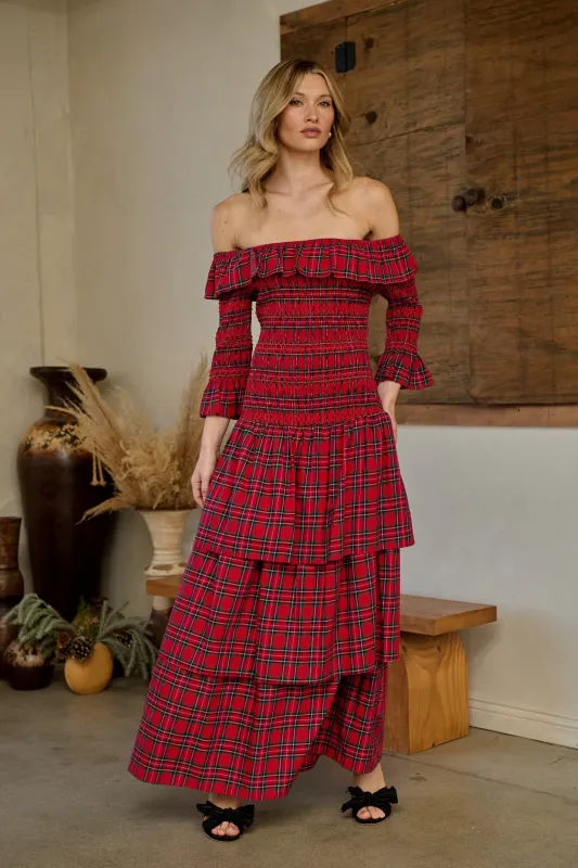 Arvada Plaid Zelira Smocked Maxi Dress sold by Sugarlips