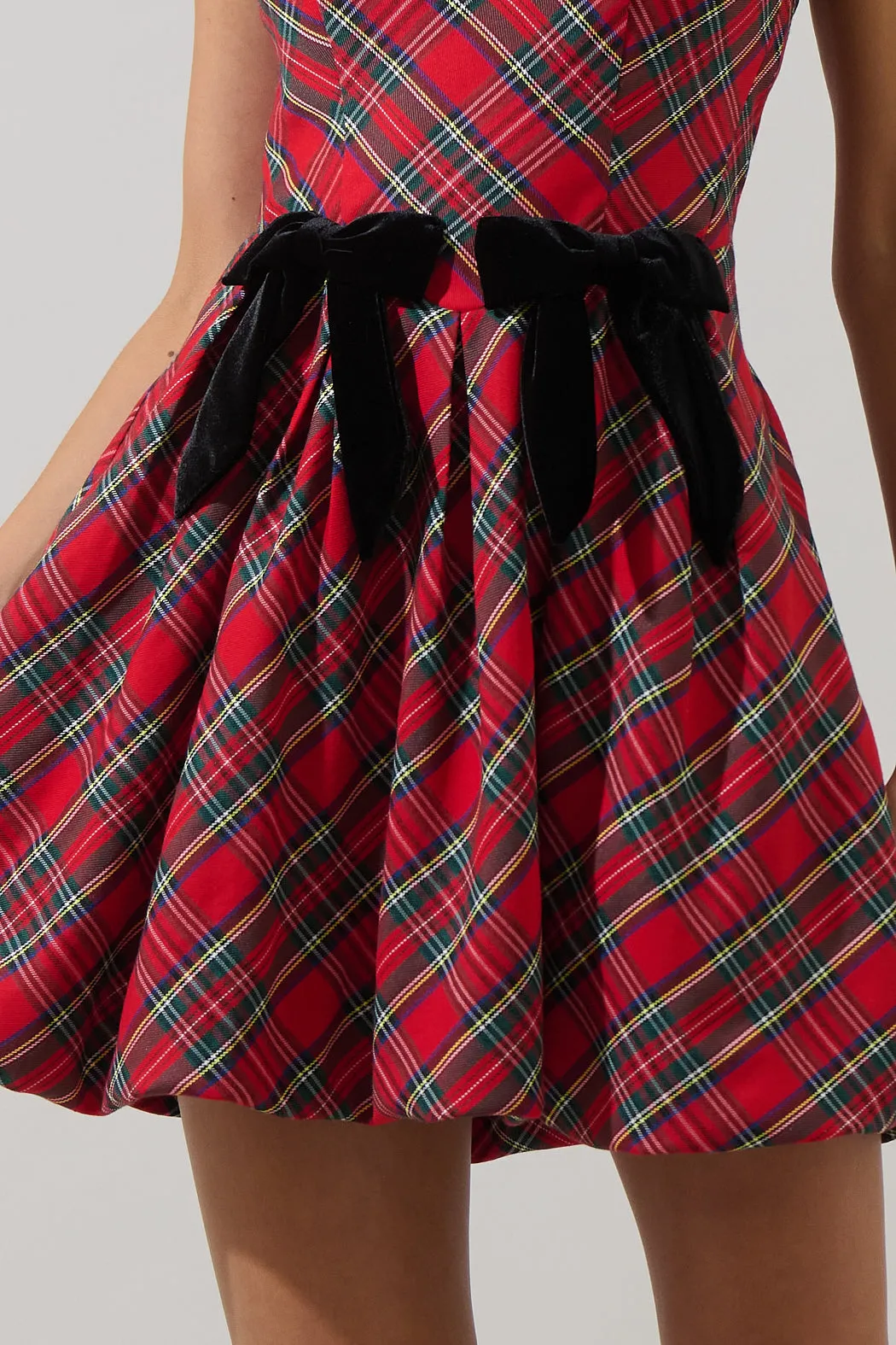 Seliora Plaid Bow Mini Dress sold by Sugarlips product image thumbnail 5