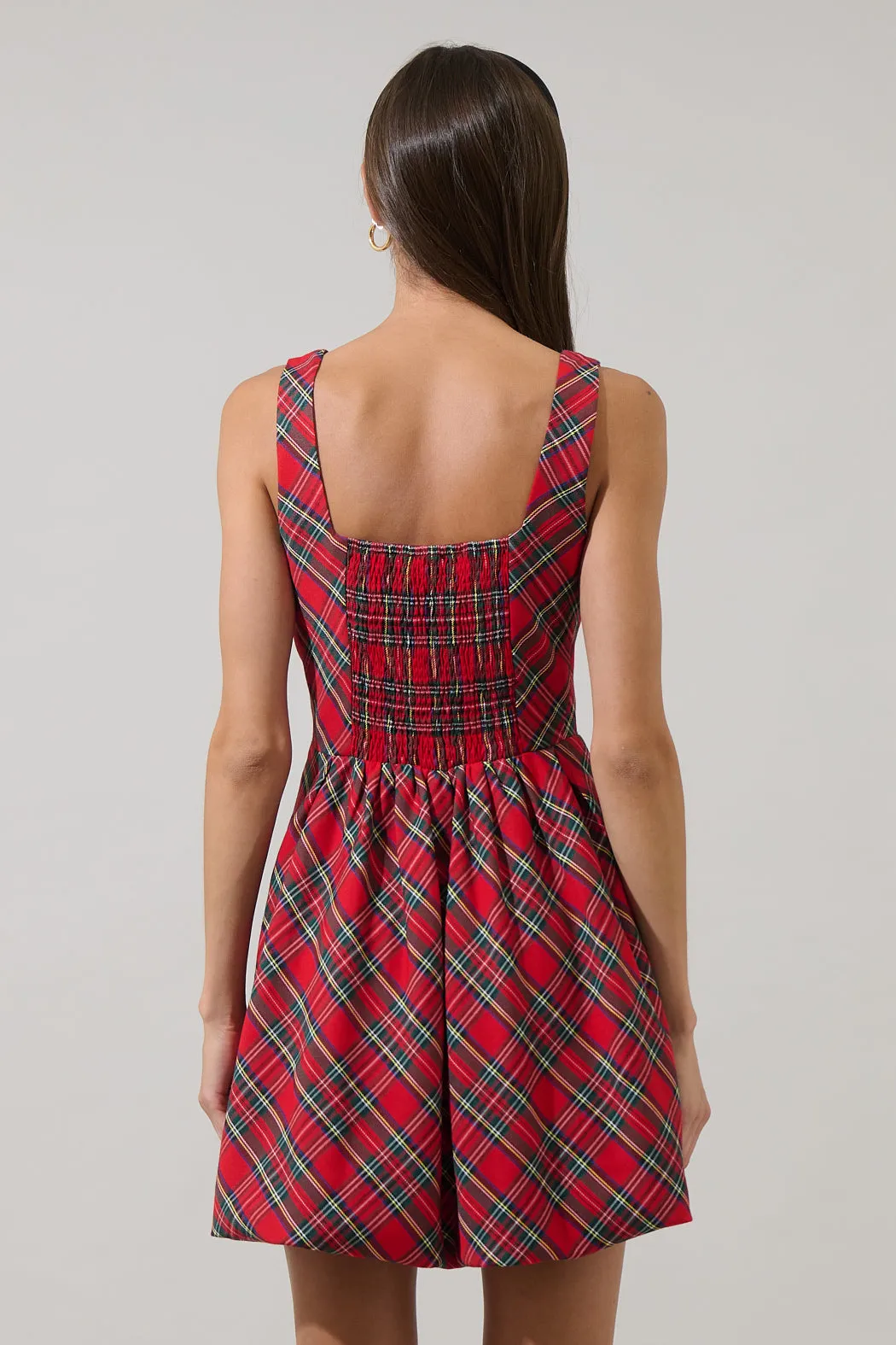 Seliora Plaid Bow Mini Dress sold by Sugarlips product image thumbnail 2