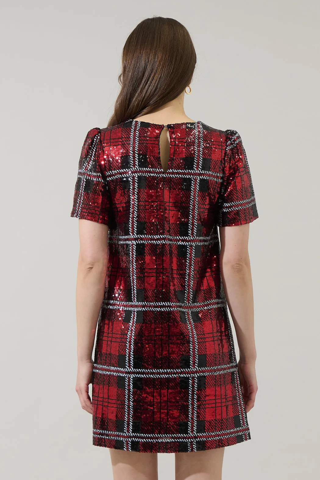 Fedra Sequin Plaid Mini Dress sold by Sugarlips product image thumbnail 3