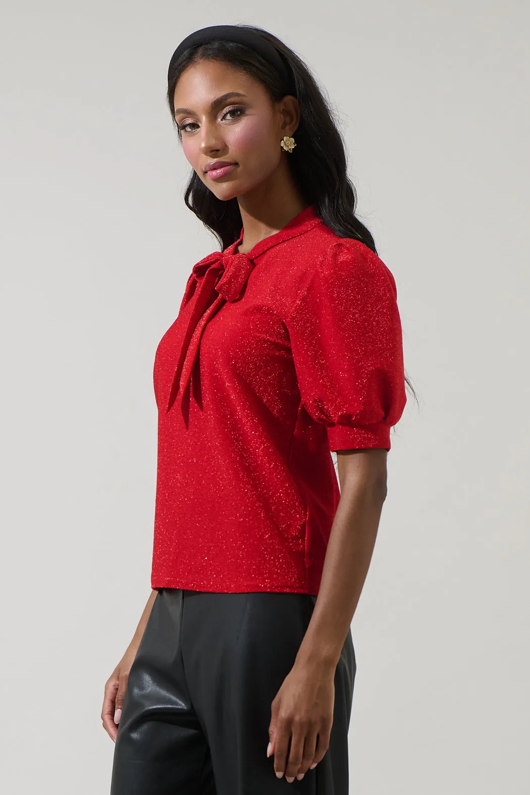 Lisette Shimmer Bow Tie Top sold by Sugarlips product image thumbnail 3