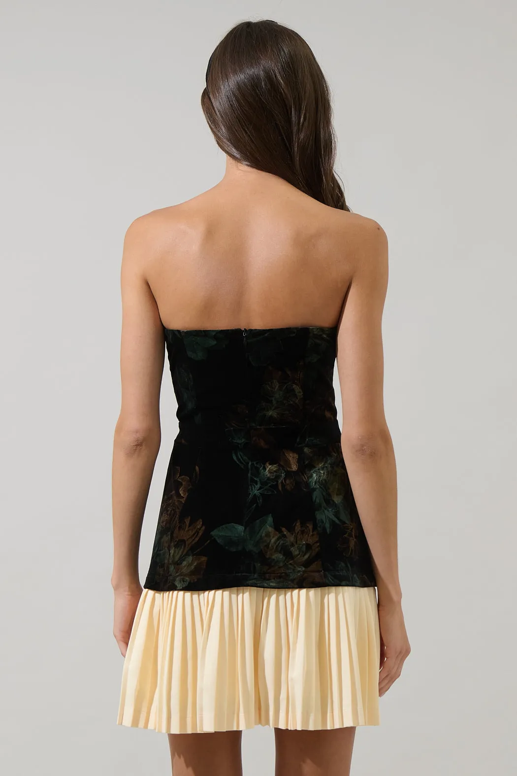 Fenrin Velvet Floral Strapless Mini Dress sold by Sugarlips product image thumbnail 2