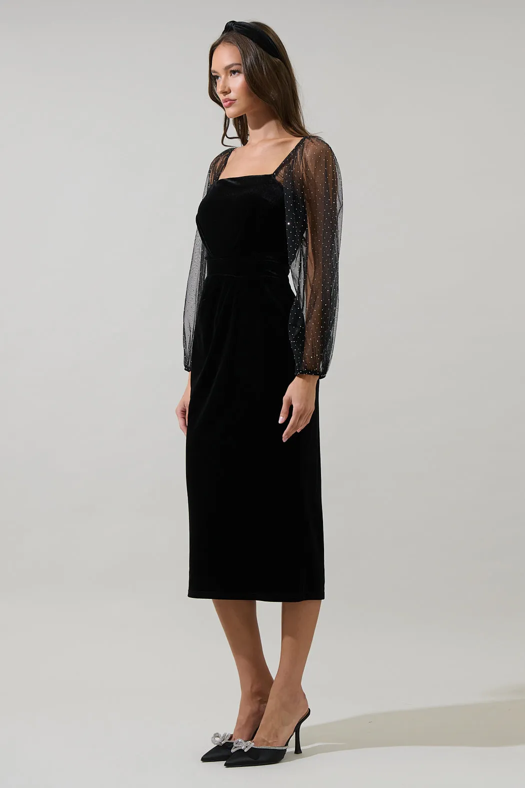 Karana Velvet Midi Dress sold by Sugarlips product image thumbnail 3