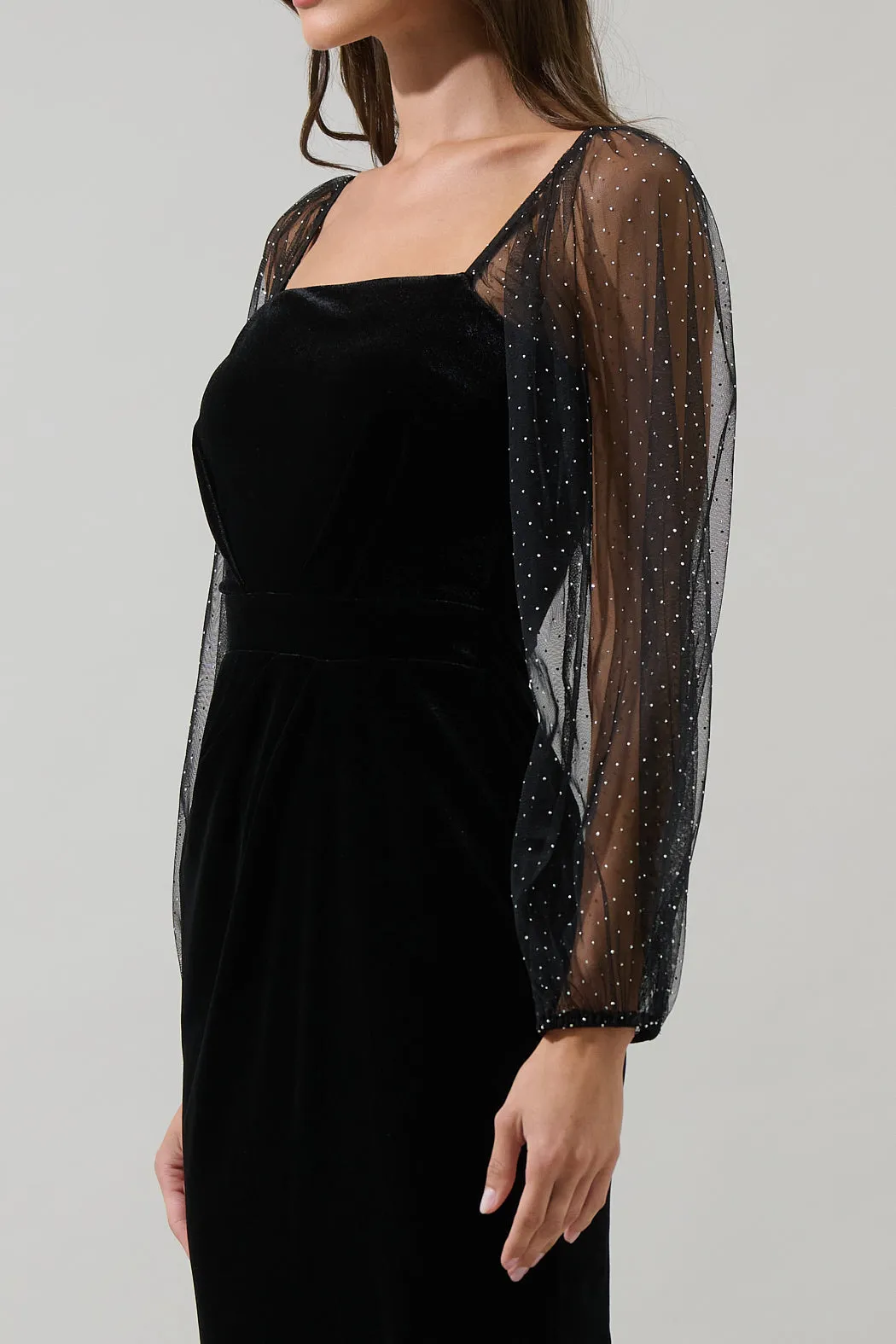 Karana Velvet Midi Dress sold by Sugarlips product image thumbnail 4