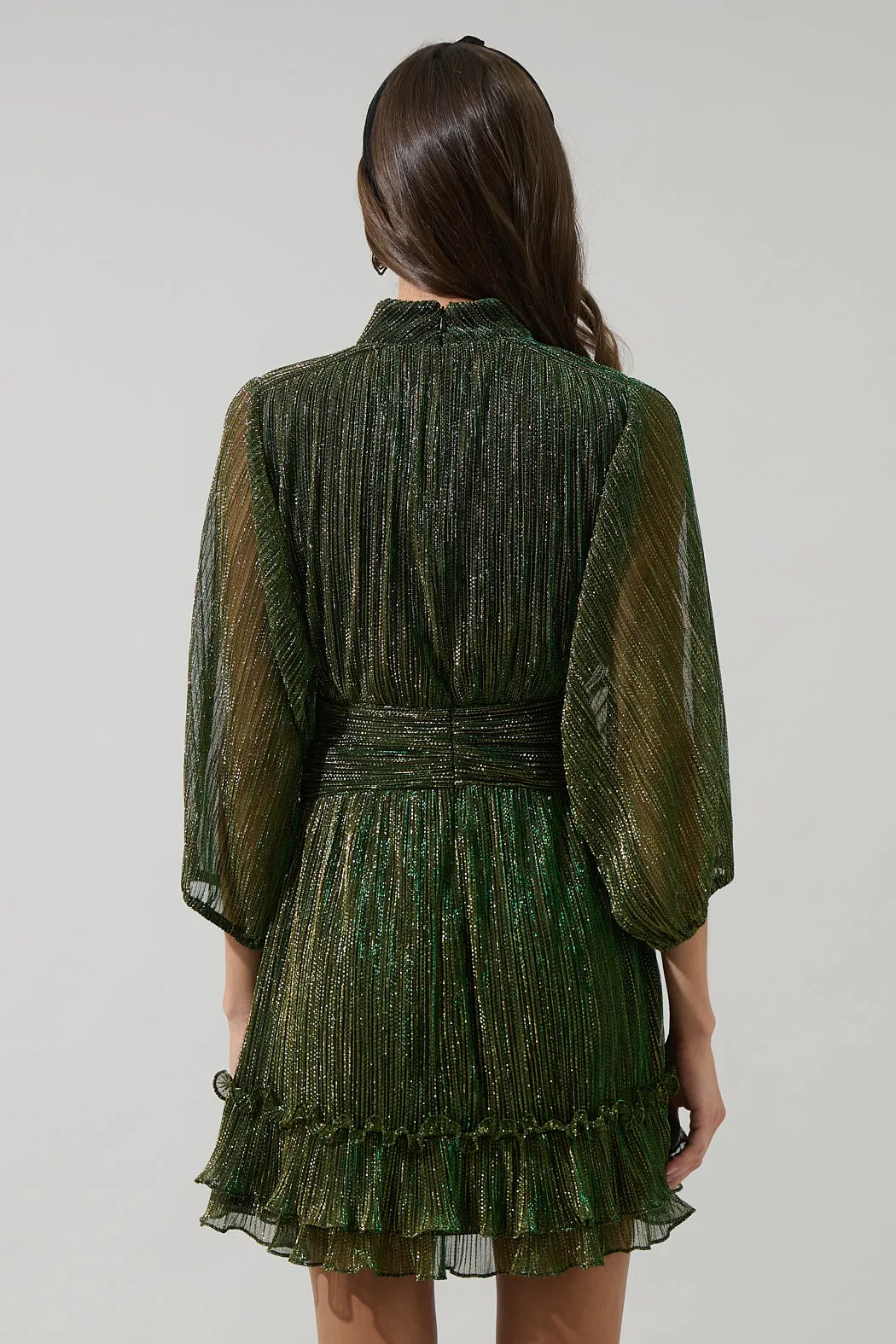 Senoviah Shiny Ruffle Mini Dress sold by Sugarlips product image thumbnail 2