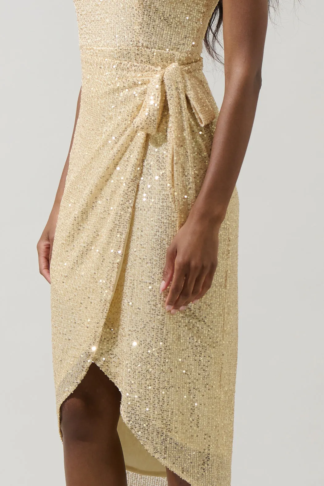 Aileen Sequin Beli Wrap Midi Dress sold by Sugarlips product image thumbnail 5