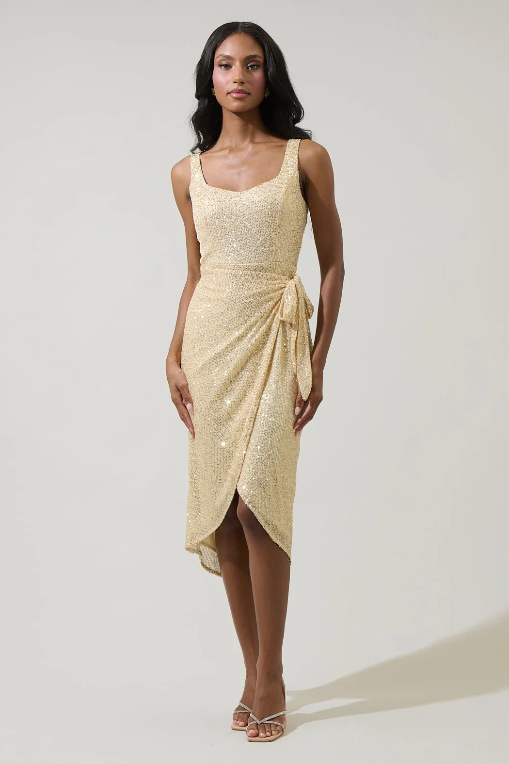 Aileen Sequin Beli Wrap Midi Dress sold by Sugarlips product image thumbnail 2
