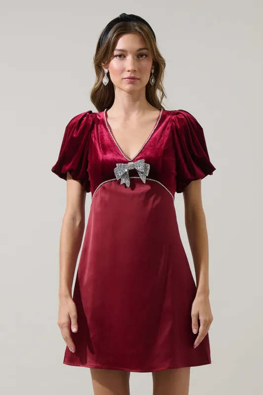 Kerta Velvet Satin Mini Dress sold by Sugarlips