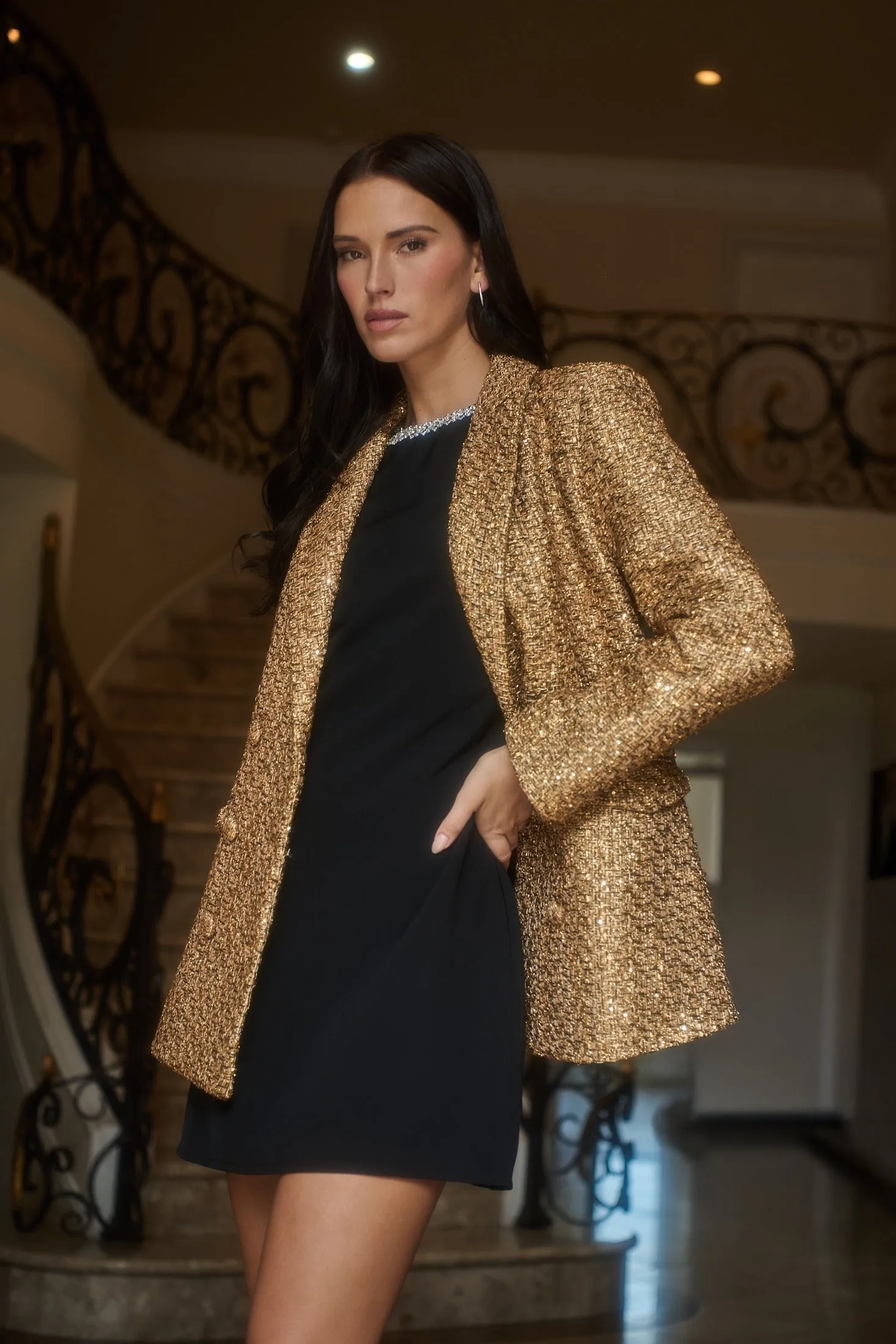 Tamary Tweed Vesta Collared Blazer sold by Sugarlips