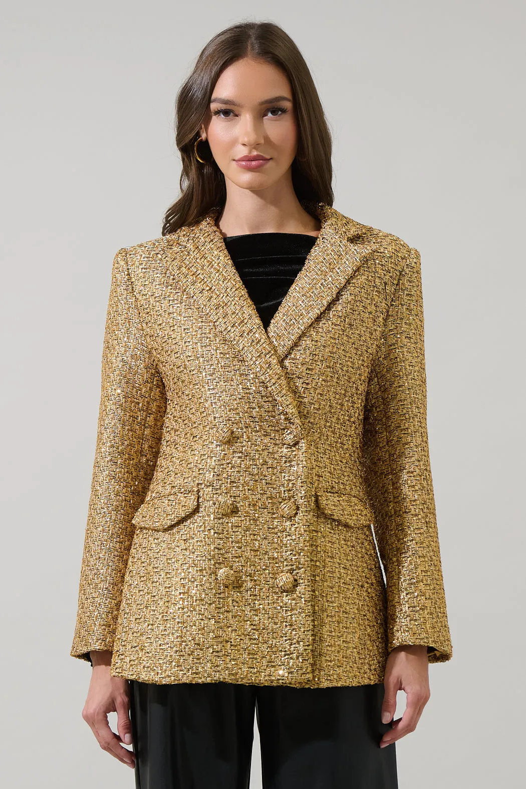 Tamary Tweed Vesta Collared Blazer sold by Sugarlips product image thumbnail 2