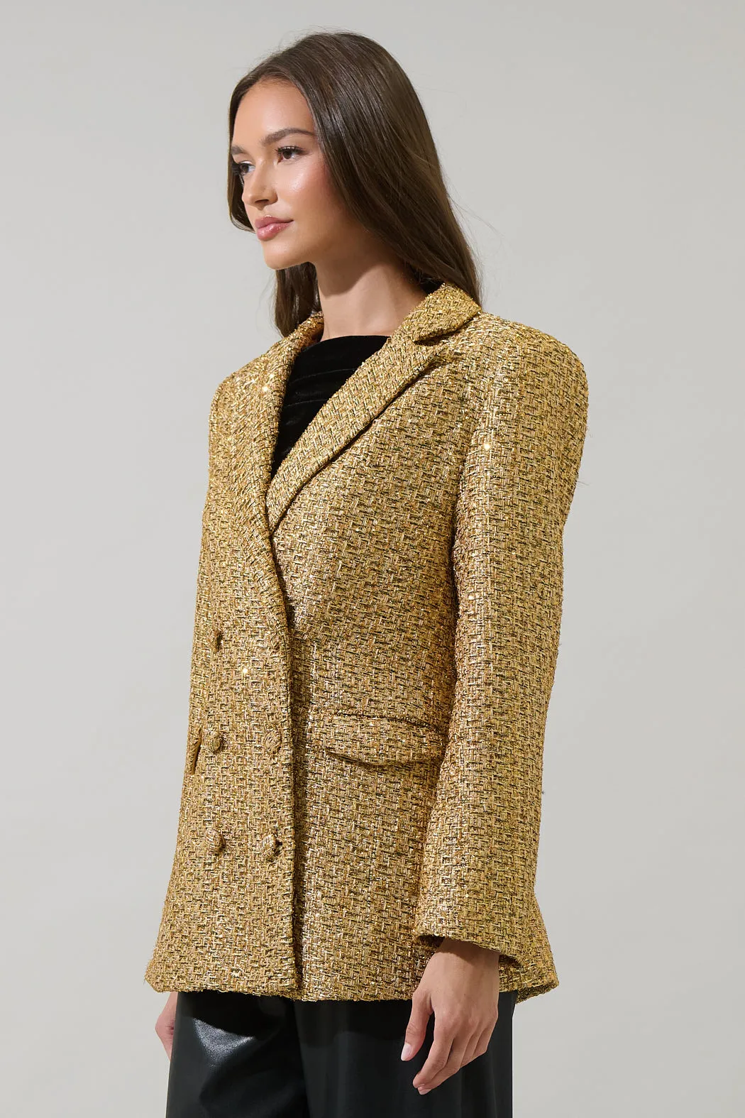 Tamary Tweed Vesta Collared Blazer sold by Sugarlips product image thumbnail 4