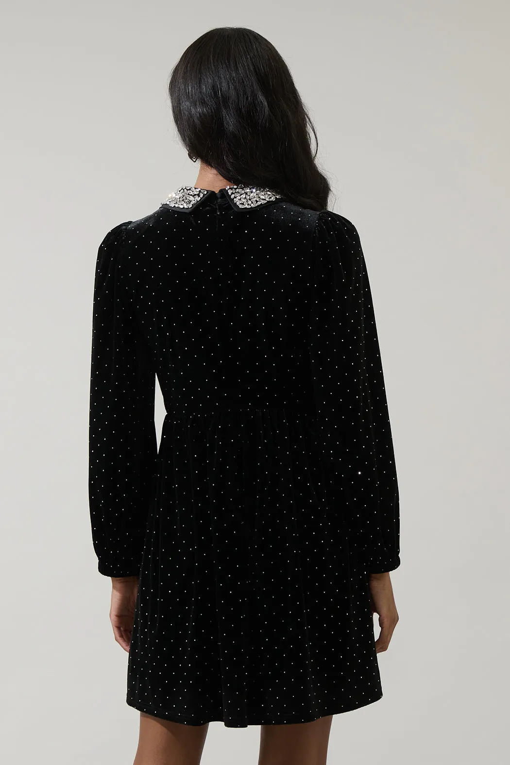 Esteller Velvet Polka Dot Mini Dress sold by Sugarlips product image thumbnail 2