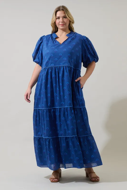 Briza Medallion Renley Tiered Maxi Dress Curve sold by Sugarlips