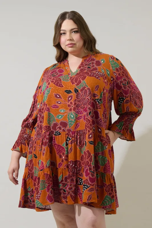Marven Floral Anamy Shift Mini Dress Curve sold by Sugarlips