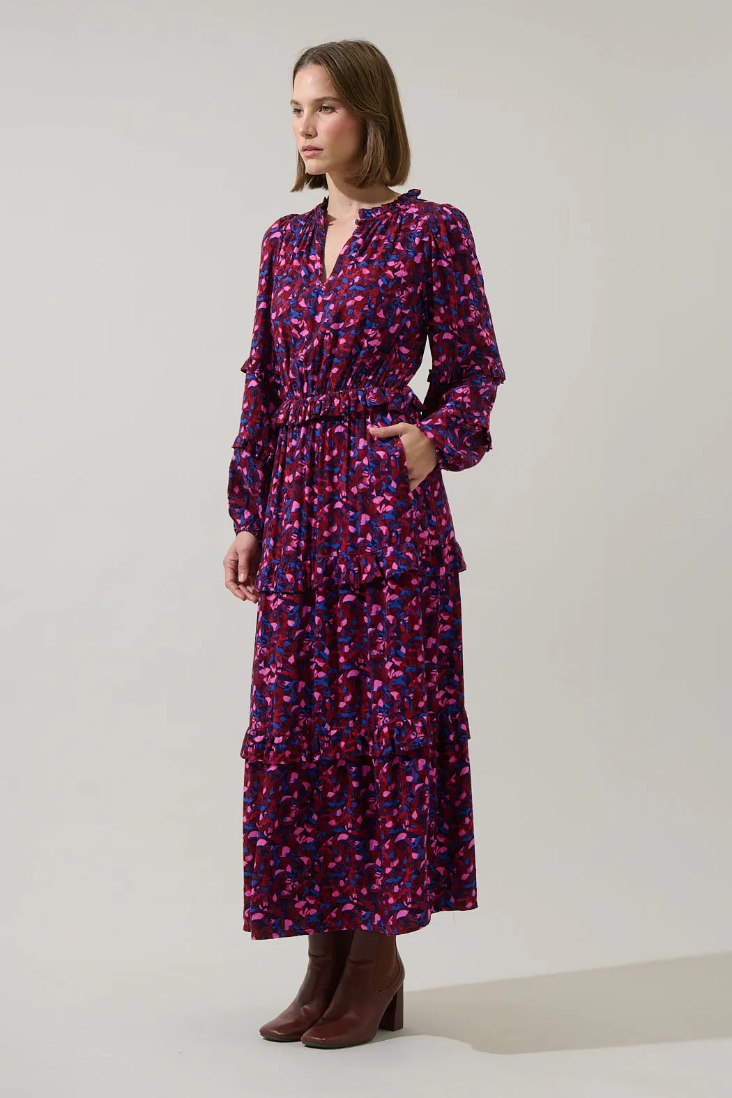 Turma Abstract Iveny Tiered Maxi Dress sold by Sugarlips product image thumbnail 4