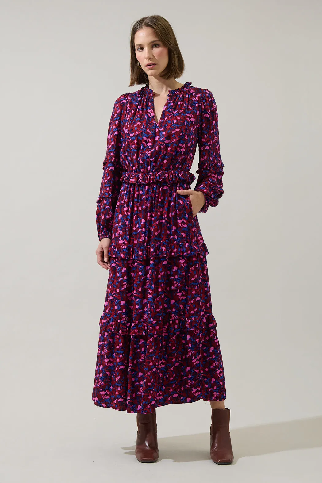 Turma Abstract Iveny Tiered Maxi Dress sold by Sugarlips product image thumbnail 2